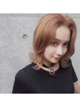 ウノプリール 茶屋町店(unopulir) オレンジカラー＆S字バング☆