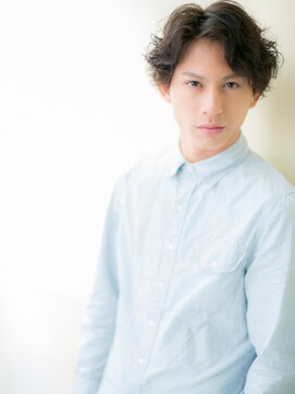 ブルー(BLUE) *CUORE水戸*…スーツにも◎くせ毛風パーマのワイルドミディアムb