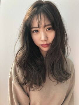 ハイク(HYKE) 【HYKE】鈴木 透明感グレージュ セミロング シースルーバング