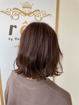 レーヴ バイ ヘアメイクカリス(reve by Hair make Charis) 大人可愛い“切りっぱなしボブ”【盛岡/滝沢/青山/髪質改善】