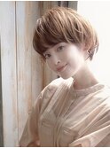 大人ショート/小顔マッシュボブ/ナチュラル丸みショートボブ