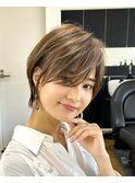 イメチェン/外ハネボブ/ワイドバング/ブルーブラック/美髪