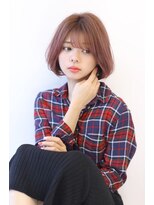 オーロ(ORO)&nbsp;イメチェンにオススメ！　ピンクブラウン大人かわいいボブ