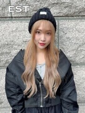 エスト 大阪梅田(EST) レミー100%/53cm☆シールエクステ60枚+ブリーチカラー