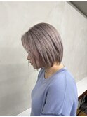 ラベンダーグレージュ/髪質改善/ダブルカラー/ケアブリーチ/ボブ
