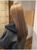 ロング ブリーチカラー ケアブリーチ ハイトーン ベージュ