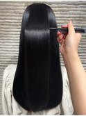 大人可愛い縮毛矯正パープルブラックミニウルフ丸み