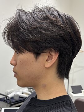 カルム(kalm) メンズセンターパートウルフセンターパートニュアンスパーマ襟足