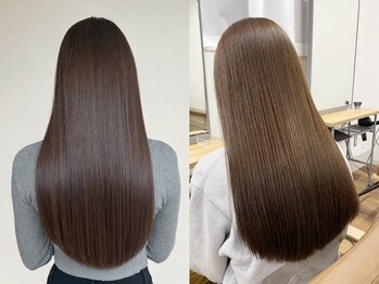 ユッカ エコル 塚口(YUCCA ekolu)の写真/髪質や好みに合わせて薬剤の強さや種類を選定。素髪のような髪質やポイントストレートが人気［塚口/尼崎］