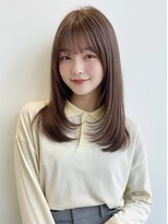 リンク(Link Hair&Spa) 毛先ワンカールレイヤー/ミルクブラウン/顔周りカット