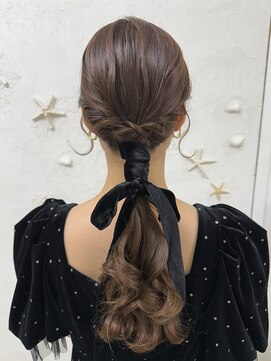 メカマハロジャミング(Me Ka Mahalo Jammming) ローポニーリボンアレンジ/ヘアセット/ヘアメイク/ヘアアレンジ