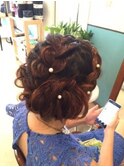 編み込みサイドアップアレンジ　[ヘアセット　立川/立川南]