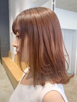 オレンジベージュ_厚めバングローライトスリークボブ_ba280053