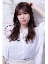 ヘアーアートシフォン 川口東口店(hair art chiffon)&nbsp;オリーブアッシュorピンクベージュのボブルフ風ロングボブ