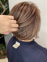 赤くしすぎず艶っぽいオレンジベージュ　白髪ぼかし　30代40代