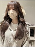 韓国顔周り/ヨシンモリブリーチカラー/韓国ヘア/艶カラー