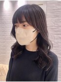 外巻き 鎖骨ミディアム 顔まわりカット
