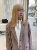 ハイトーンブリーチ抜きっぱなしブロンドぷつっとカット髪質改善