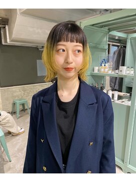 ロジ(loji) 黄色ルーツカラー×ボブレイヤー