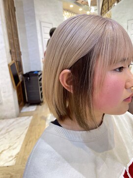 ロンドローズ 名古屋(Lond damaskRose) 顔周り ダブルカラー 名駅 ブリーチ 髪質改善 ボブ 韓国269