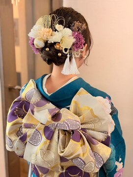 かぐや姫 エルモード フェレ美容室 行徳店 2025年成人式の着付けとヘアーセット