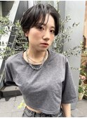 NUDE黒髪風 グレージュ ハンサムショート大人ショートボブ