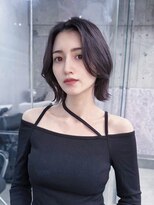 フィヴェント(Fivent)&nbsp;黒髪韓国小顔レイヤーイメチェン暗めオリーブグレークラゲヘアー