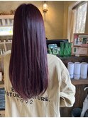 チェリーレッド×艶髪ロング