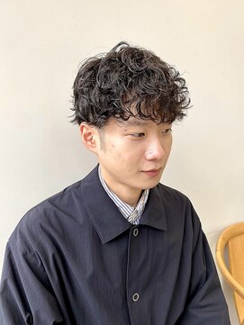 ヘアー アイス 御器所本店(HAIR ICI) ツーブロック×波打ちパーマ◎韓国風マッシュ黒髪