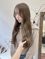 esu西梅田/髪質改善/韓国/ダブルカラー/イルミナカラー/顔周りカット【エス】&nbsp;ヘーゼルベージュ/ブリーチなし