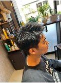 ピンパーマ×ツーブロック×ビジネスヘア
