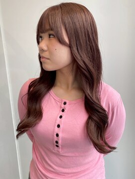ベルフェミンキルン(Belle femin kilun) 顔周りカット ピンクベージュ 顔周りレイヤー 20代 韓国ヘア