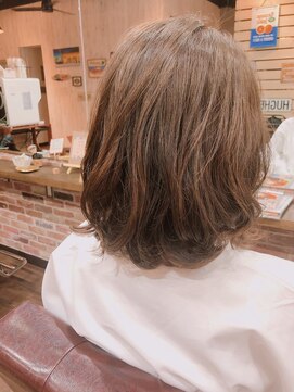 アトリエ ナルー(atelier NALU) ふんわりやわらかデジタルパーマのミディアムボブ！