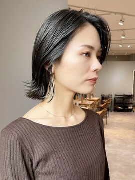 ジアン バイ ミルボン NU茶屋町+(GIEN by milbon) #大人切りっぱなしボブ #オリーブカラー @gien_miduki
