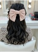 ハーフアップ　【結婚式】【ヘアセット】【トレンド】【デート】