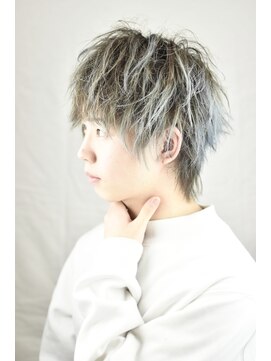 レ ギャルソン 仙台店(Les Garcons) ソフトツイストパーマフェザーマッシュウルフアッシュグレー