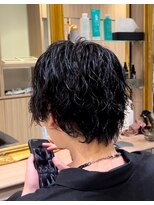 マッシュウルフに波巻き＆ツイストスパイラルパーマ
