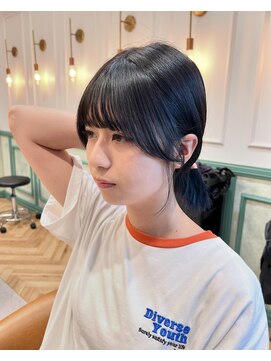 ロンドジェネルーズ 柏(Lond generous) ミニウルフレイヤーカット顔周り前髪韓国ミディアムロング/柏柏