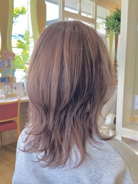 ステラ 嵯峨店(stella) 【ブリーチ1回◎】やわらかベージュピンク/40代50代