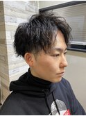札幌大通りメンズショートカット波巻きツイストスパイラルパーマ