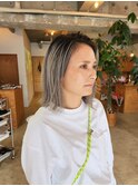 ホワイト×シルバー×パープルバレイヤージュ