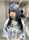 ブルールーツカラー/レイヤースタイル/ハッシュカット