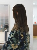 ブリーチ無しダブルカラーオリーブベージュカラー顔まわりカット