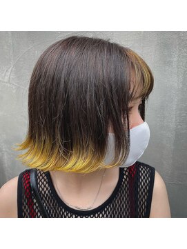 テーラヘアー 瑞江店(TELAHAIR) 黄色の裾カラー（ちょぴっと前髪にも）