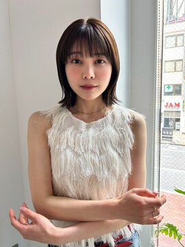 フォト 新宿(foto) ミディアム暗めカラーデザインカラーフェイスフレーミング