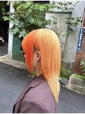オレンジブロンドベージュオレンジベージュポイントカラー