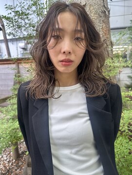 ロックス バイ マグ 松本(rocks BY MAG) 似合わせカットオリーブベージュ透明感艶感カラーくびれレイヤー