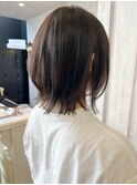 福山人気20代30代40代アッシュベージュイルミナカラー外ハネ小顔