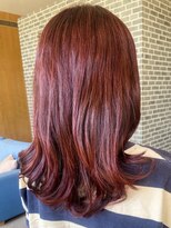 トップヘアーラウンジ 知立(TOP HAIR Lounge)&nbsp;知立艶感赤髪チェリーレッドミディアムレイヤー髪質改善20代30代