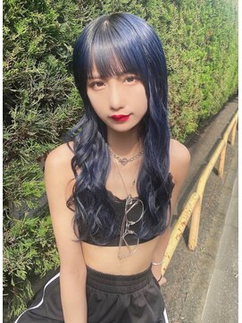 ゲーム バイ アランスミシー 横浜(GAME by Alan Smithee) ネイビーブルーカラー/ダブルカラー/ケアブリーチ/髪質改善/横浜